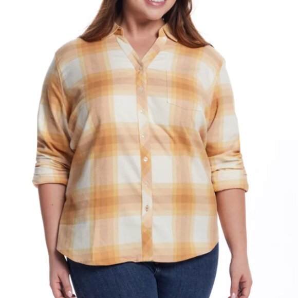 Weatherproof Vintage Women's Flannel Shirt Yellow size XXL - Picture 4 of 9